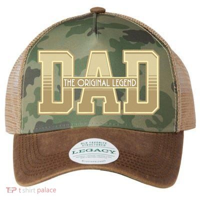 Funny Father Quote Dad The Original Legend Legacy Tie Dye Trucker Hat