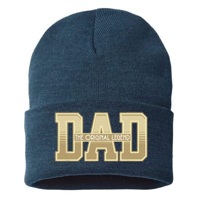 Funny Father Quote Dad The Original Legend Sustainable Knit Beanie