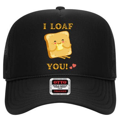 Funny Food Quote I loaf You vintage High Crown Mesh Back Trucker Hat