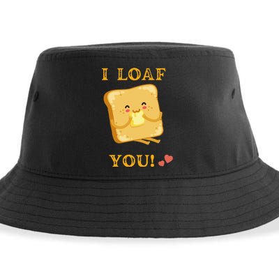 Funny Food Quote I loaf You vintage Sustainable Bucket Hat