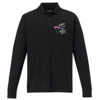 Funny Floral Quote What If It All Works Out Performance Long Sleeve Polo