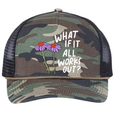 Funny Floral Quote What If It All Works Out Retro Rope Trucker Hat Cap