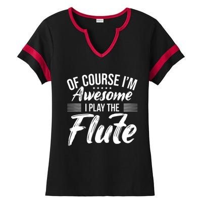 Funny Flute Quote I Awesome Flute Player Ladies Halftime Notch Neck Tee