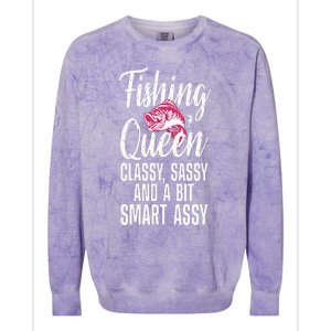 Funny Fishing Queen Design For Women Ladies Fishing Lovers Colorblast Crewneck Sweatshirt