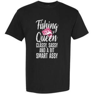 Funny Fishing Queen Design For Women Ladies Fishing Lovers Garment-Dyed Heavyweight T-Shirt