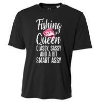 Funny Fishing Queen Design For Women Ladies Fishing Lovers Cooling Performance Crew T-Shirt