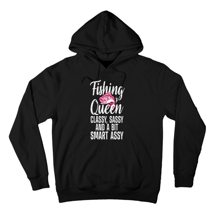 Funny Fishing Queen Design For Women Ladies Fishing Lovers Hoodie