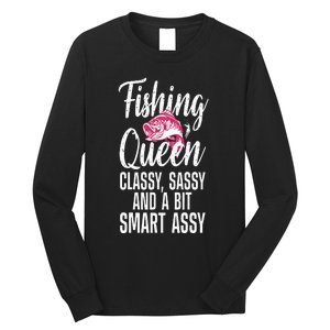 Funny Fishing Queen Design For Women Ladies Fishing Lovers Long Sleeve Shirt