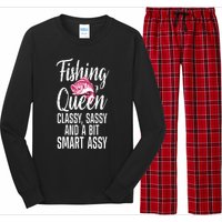 Funny Fishing Queen Design For Women Ladies Fishing Lovers Long Sleeve Pajama Set