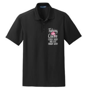 Funny Fishing Queen Design For Women Ladies Fishing Lovers Dry Zone Grid Polo