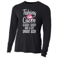 Funny Fishing Queen Design For Women Ladies Fishing Lovers Cooling Performance Long Sleeve Crew