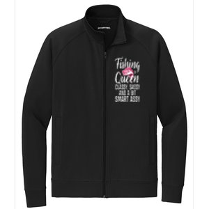 Funny Fishing Queen Design For Women Ladies Fishing Lovers Stretch Full-Zip Cadet Jacket