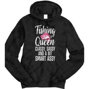 Funny Fishing Queen Design For Women Ladies Fishing Lovers Tie Dye Hoodie