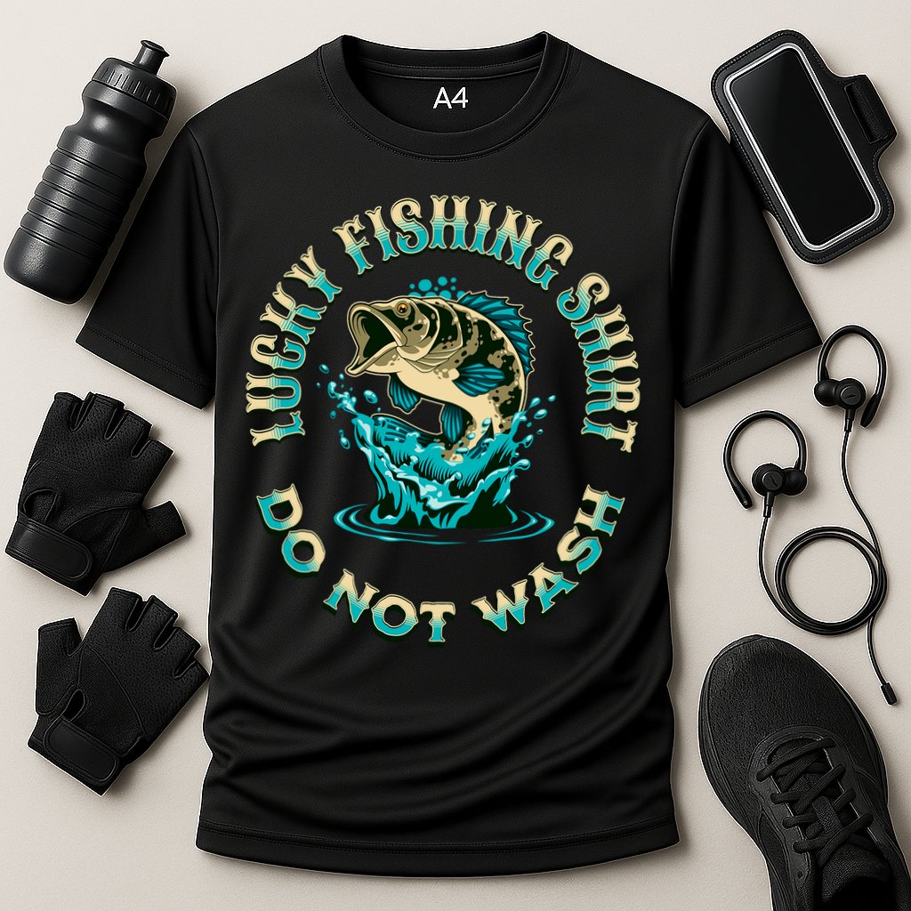 Funny Fishing Quotes Funny Fishing Memes Lucky Fishing Cooling Performance Crew T-Shirt