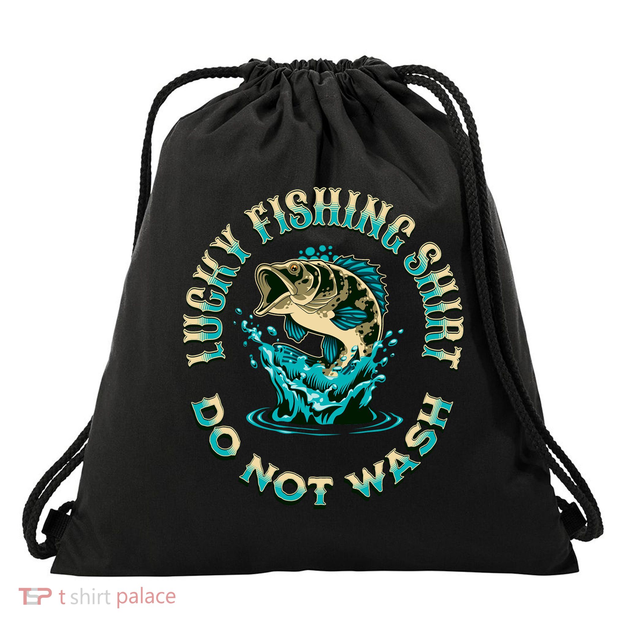 Funny Fishing Quotes Funny Fishing Memes Lucky Fishing Drawstring Bag