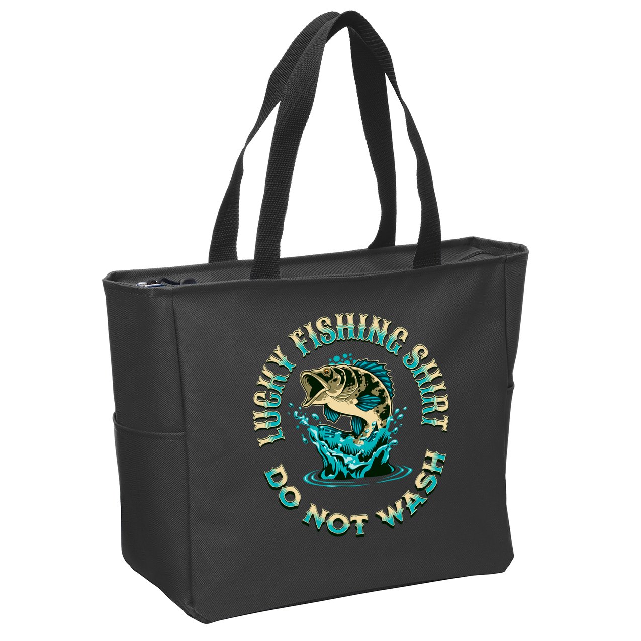 Funny Fishing Quotes Funny Fishing Memes Lucky Fishing Zip Tote Bag