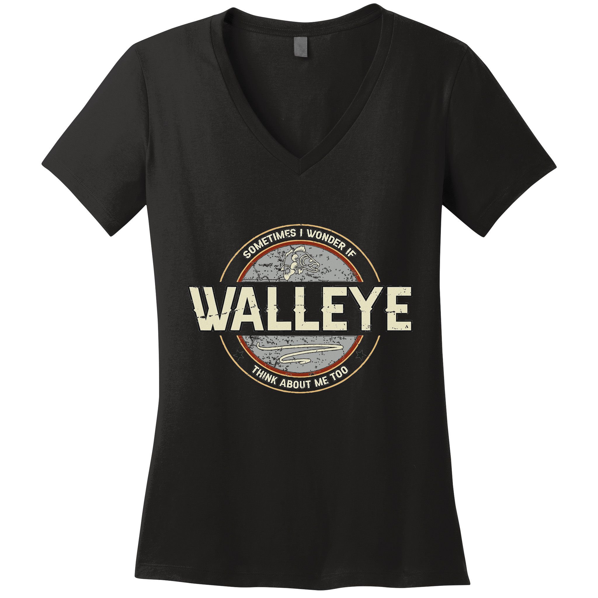 Funny Fishermen Quotes Walleye Fishing Jokes Women's V-Neck T-Shirt