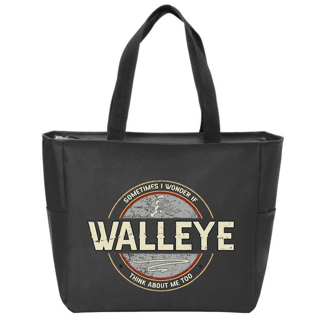 Funny Fishermen Quotes Walleye Fishing Jokes Zip Tote Bag