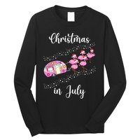 Funny Flamingo Retro Camping Car Christmas In July Tank Top Long Sleeve Shirt