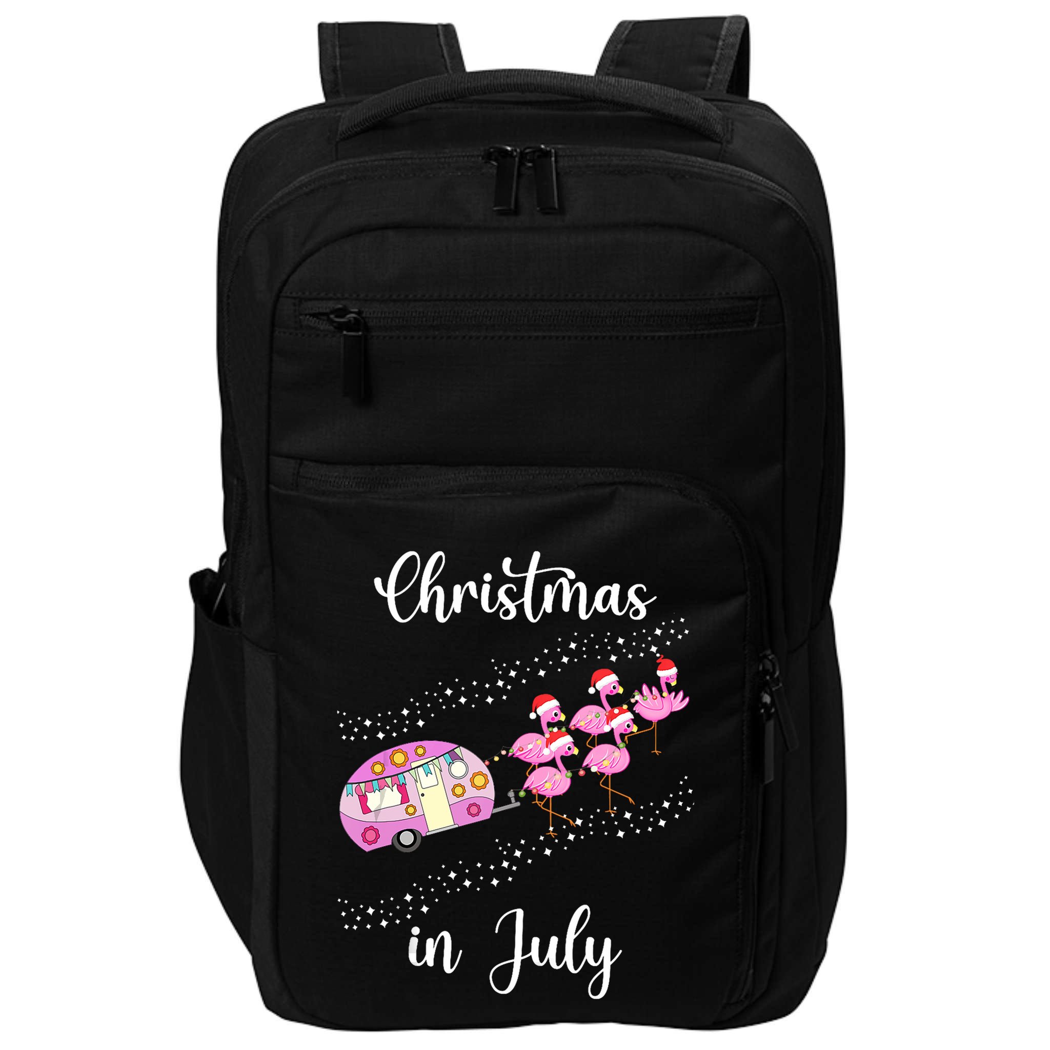 Funny Flamingo Retro Camping Car Christmas In July Tank Top Impact Tech Backpack
