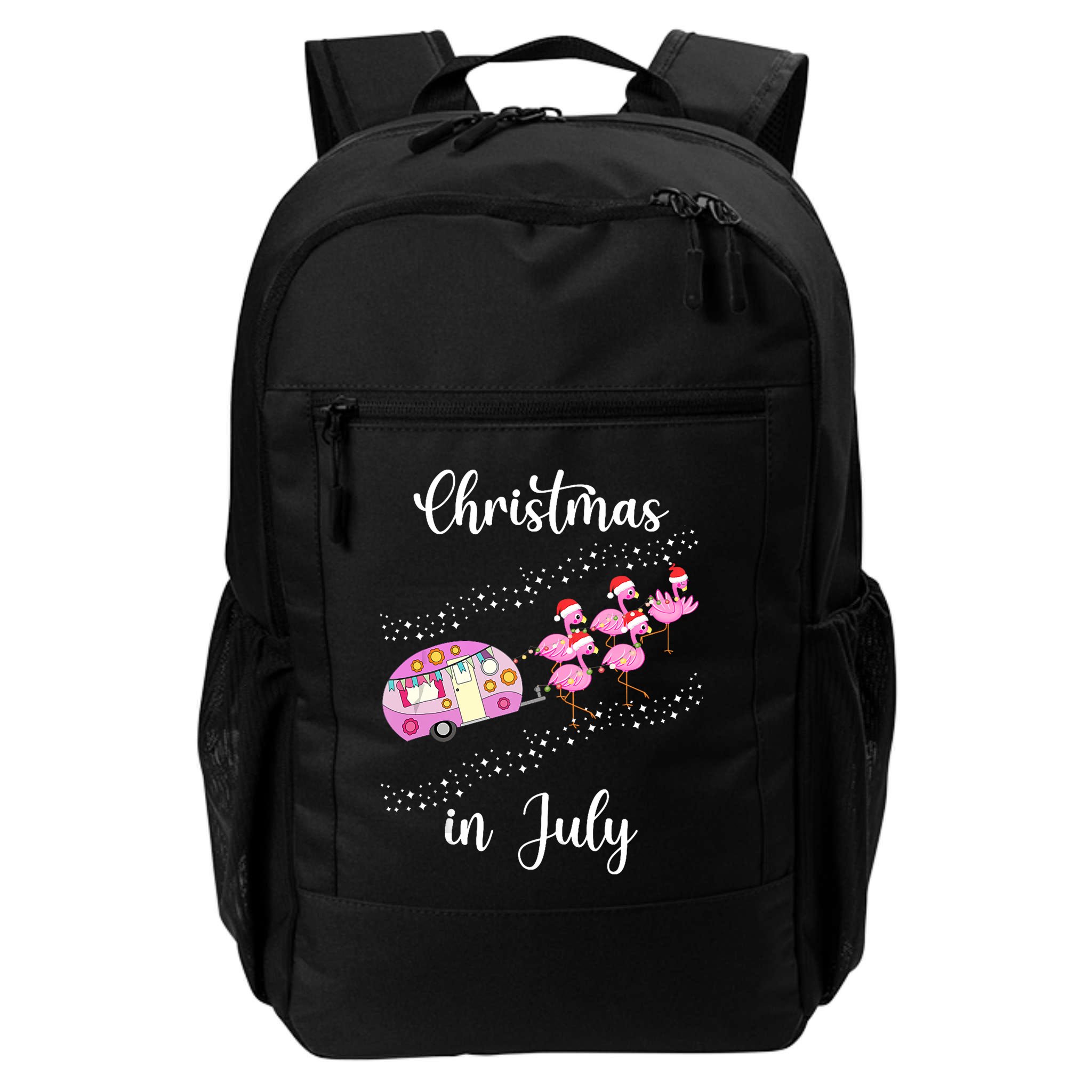 Funny Flamingo Retro Camping Car Christmas In July Tank Top Backpack