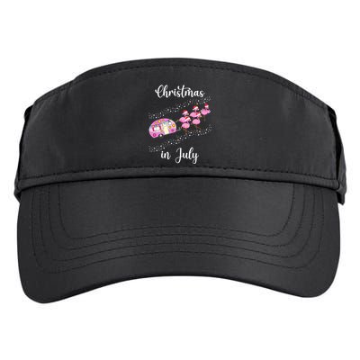Funny Flamingo Retro Camping Car Christmas In July Tank Top Adult Drive Performance Visor