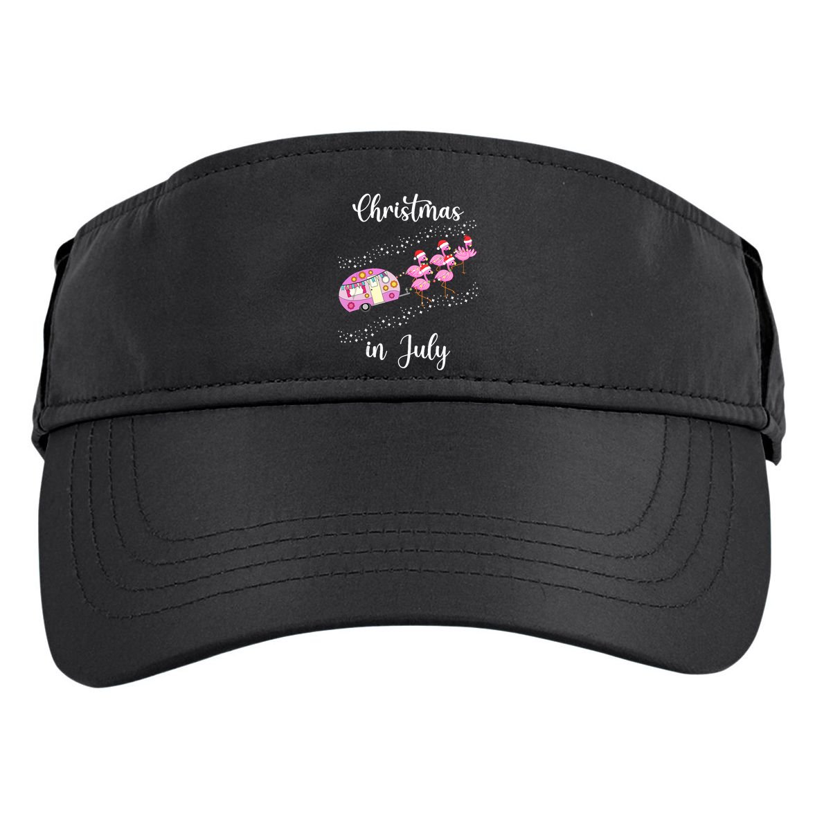 Funny Flamingo Retro Camping Car Christmas In July Tank Top Adult Drive Performance Visor