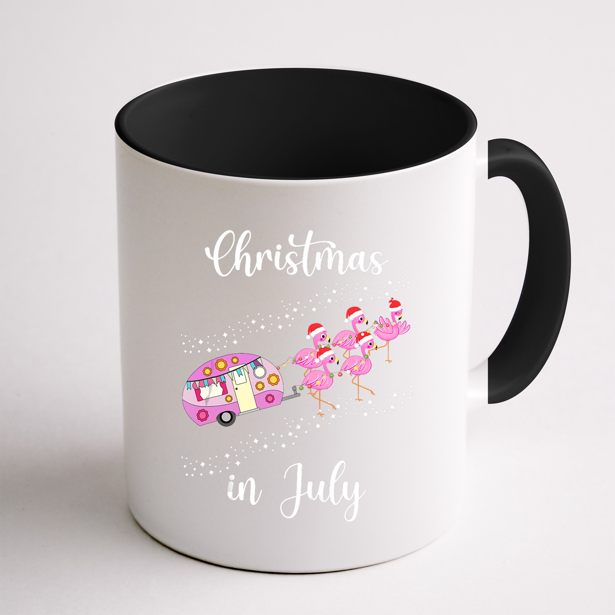 Funny Flamingo Retro Camping Car Christmas In July Tank Top Mug