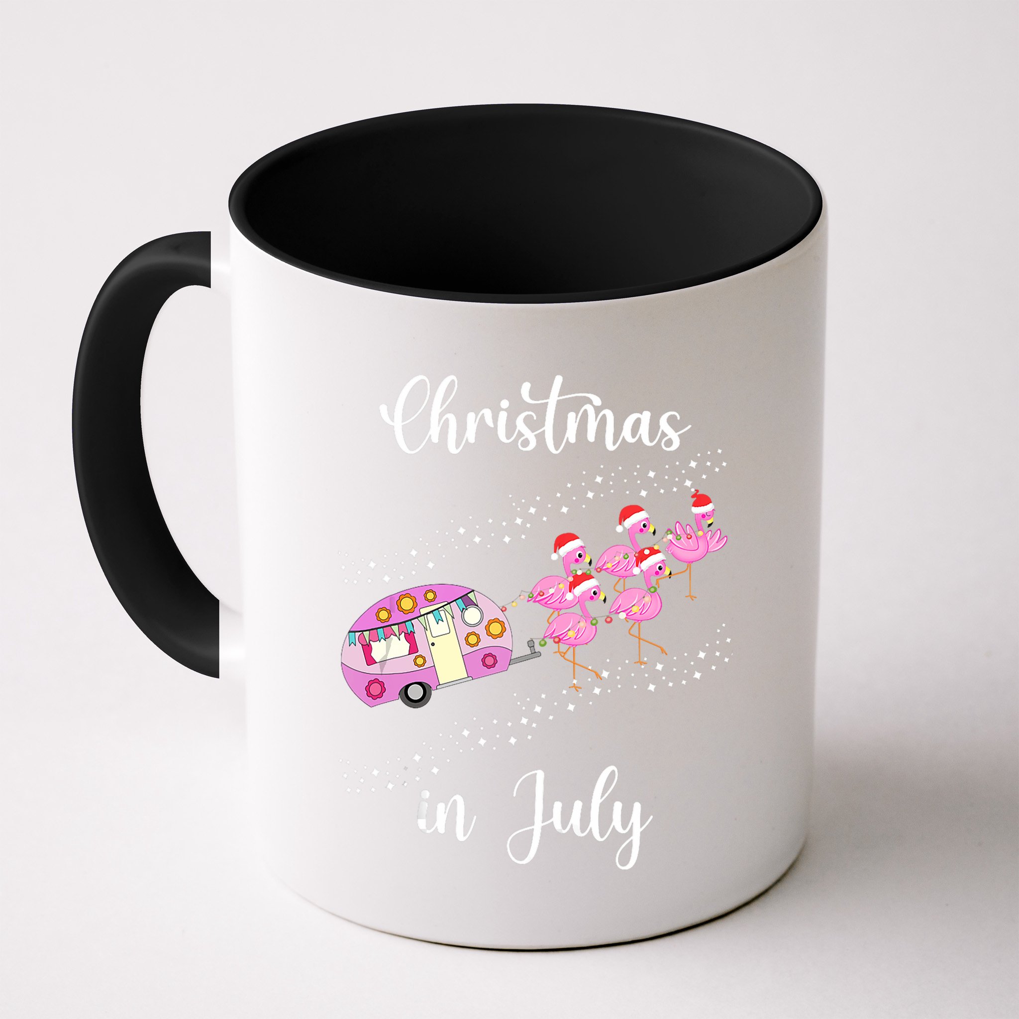 Funny Flamingo Retro Camping Car Christmas In July Tank Top Mug