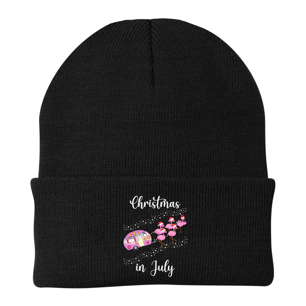 Funny Flamingo Retro Camping Car Christmas In July Tank Top Beanie
