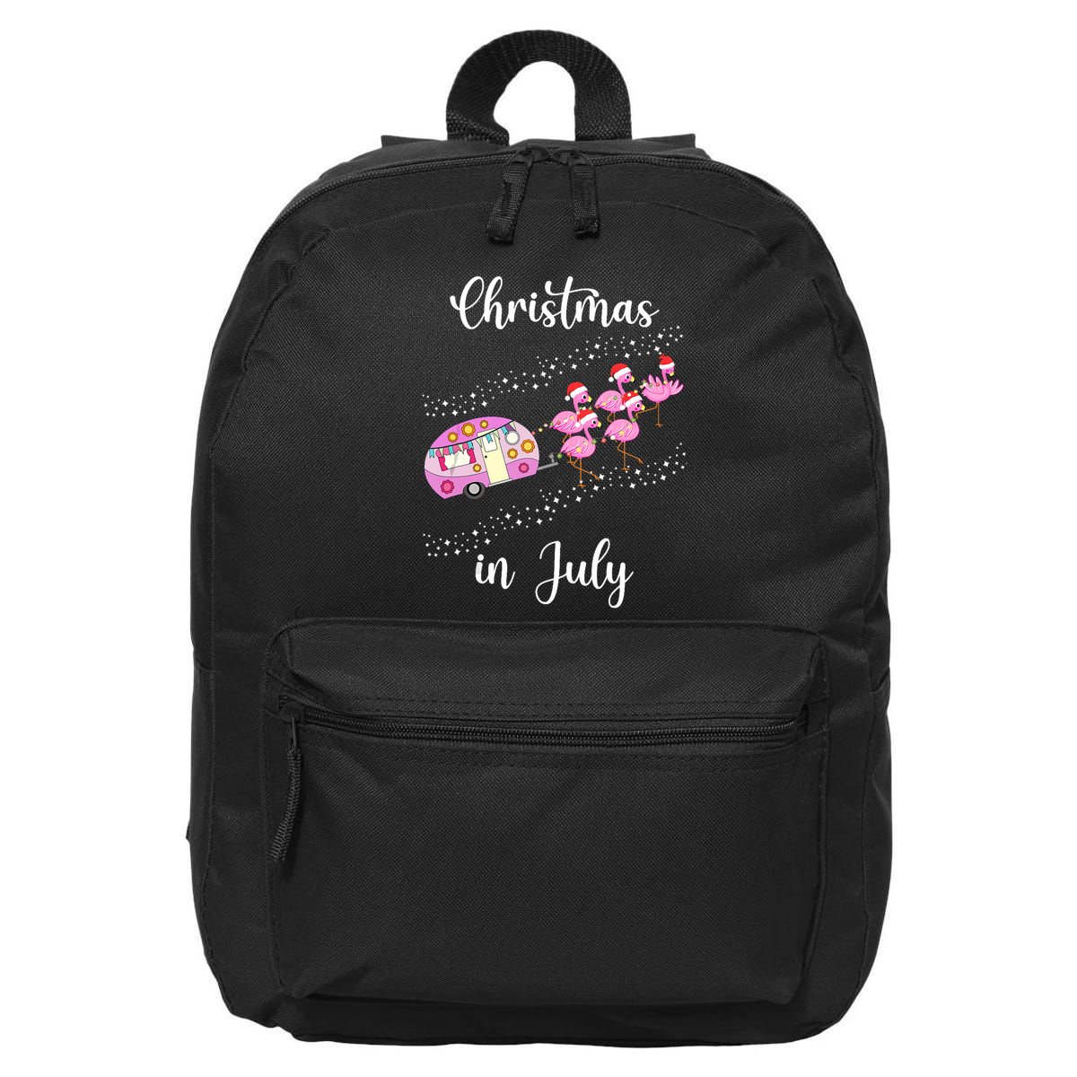 Funny Flamingo Retro Camping Car Christmas In July Tank Top 16 in Basic Backpack