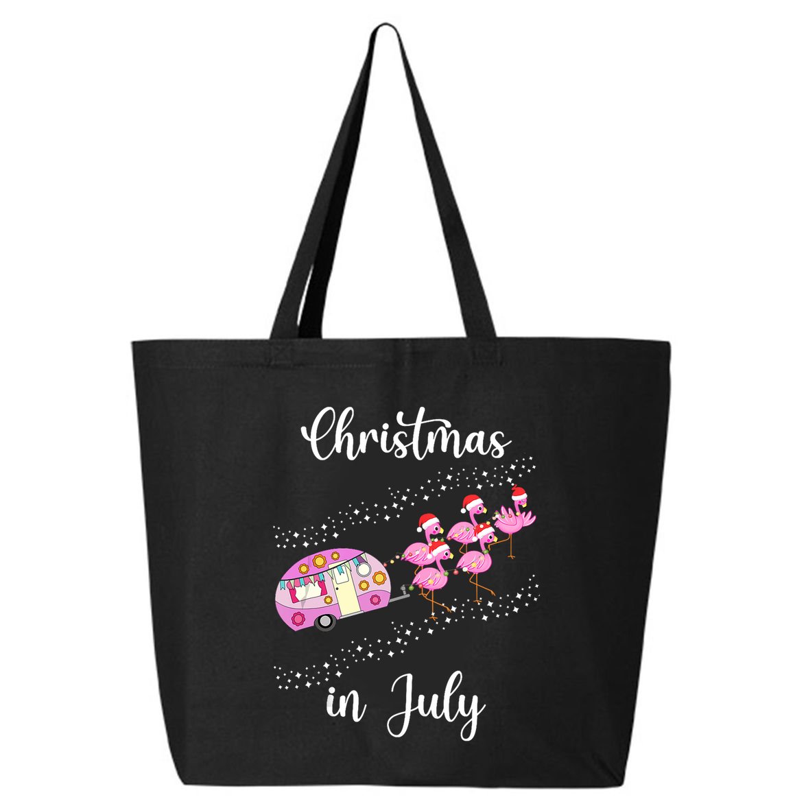 Funny Flamingo Retro Camping Car Christmas In July Tank Top 25L Jumbo Tote