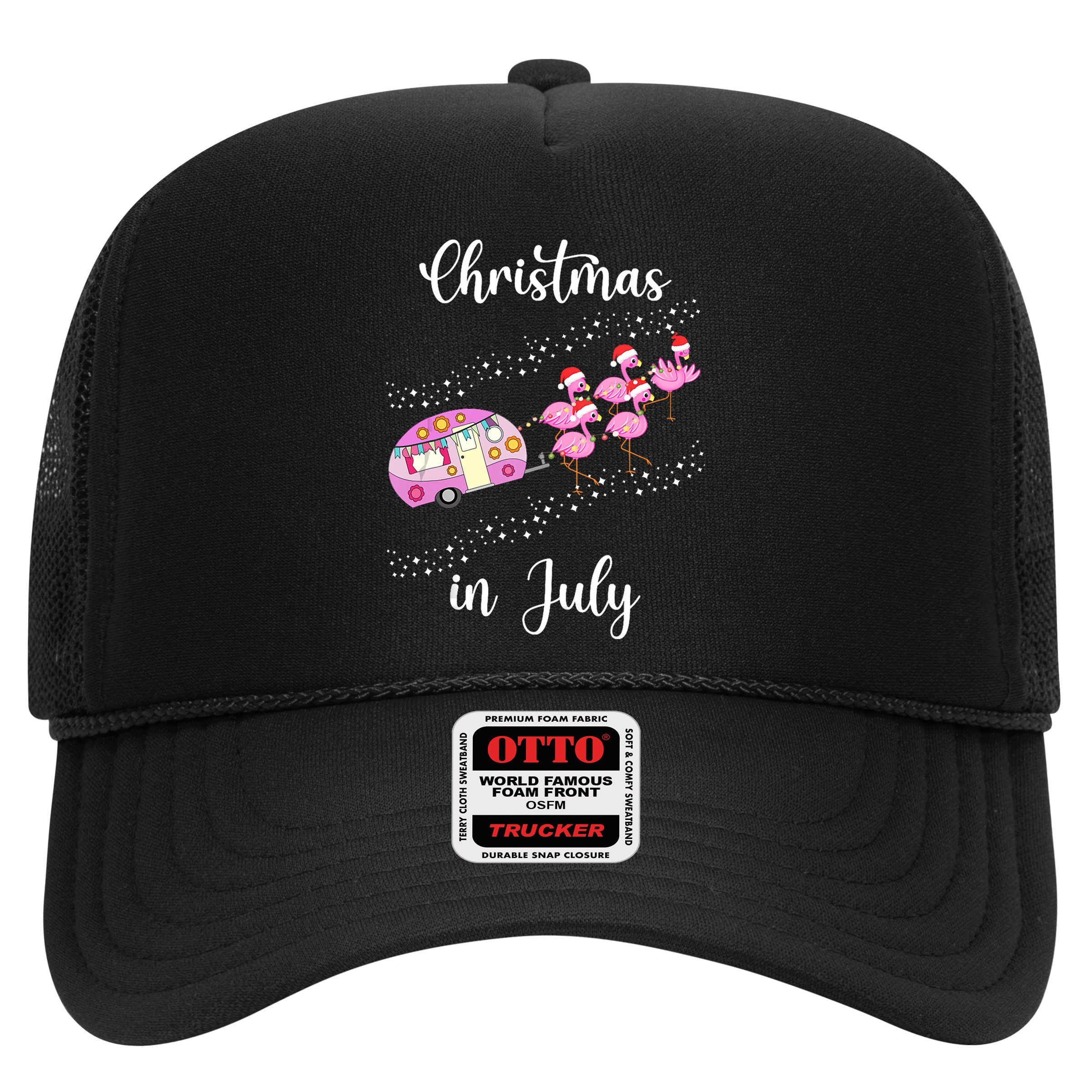 Funny Flamingo Retro Camping Car Christmas In July Tank Top Hat
