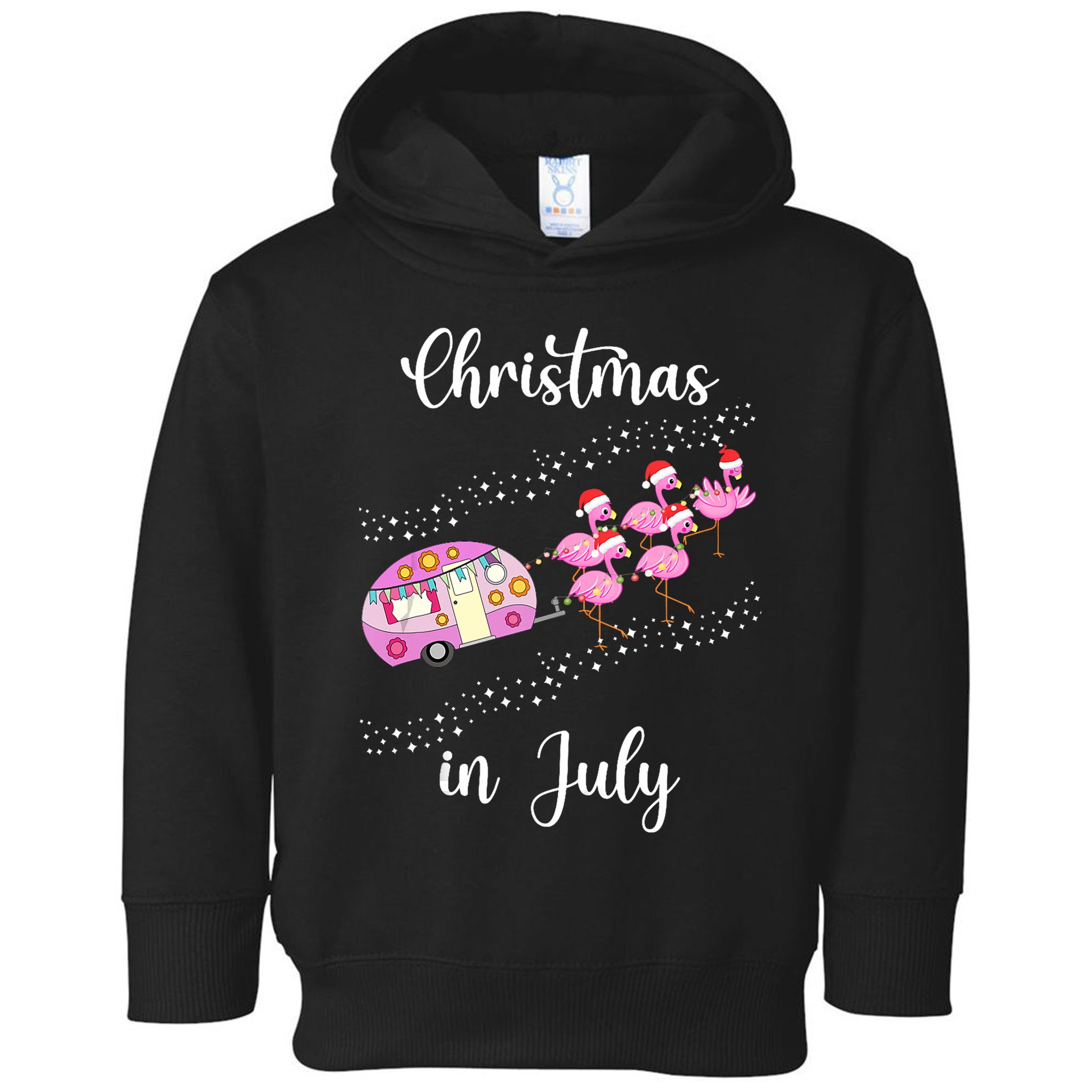 Funny Flamingo Retro Camping Car Christmas In July Tank Top Toddler Hoodie