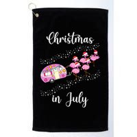 Funny Flamingo Retro Camping Car Christmas In July Tank Top Golf Towel