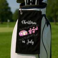 Funny Flamingo Retro Camping Car Christmas In July Tank Top Golf Towel