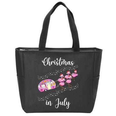 Funny Flamingo Retro Camping Car Christmas In July Tank Top Zip Tote Bag