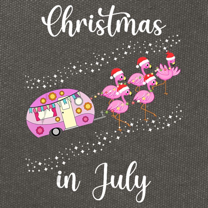 Funny Flamingo Retro Camping Car Christmas In July Tank Top Cotton Canvas Backpack