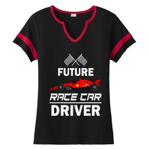 Funny Future Race Car Driver Racing Ladies Halftime Notch Neck Tee