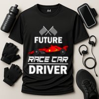 Funny Future Race Car Driver Racing Cooling Performance Crew T-Shirt
