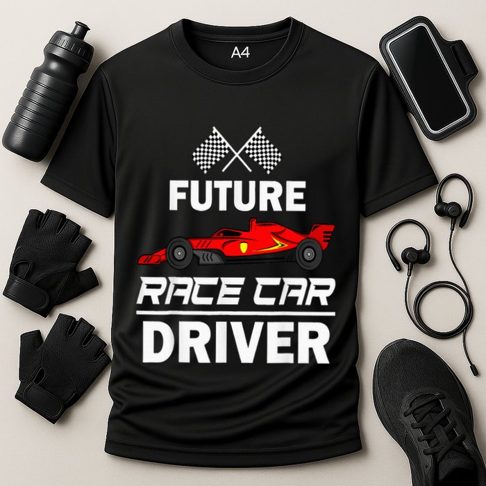 Funny Future Race Car Driver Racing Cooling Performance Crew T-Shirt