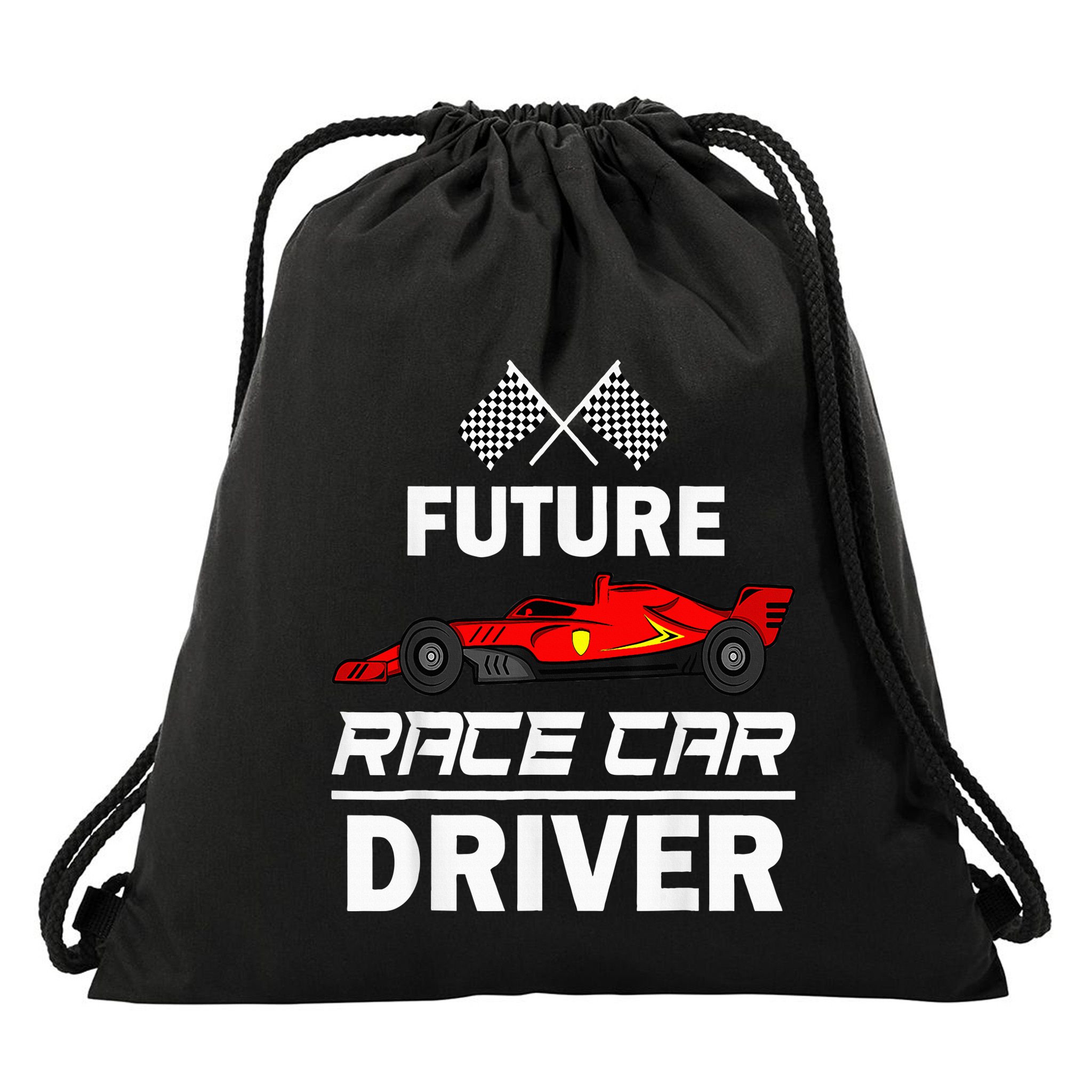 Funny Future Race Car Driver Racing Drawstring Bag