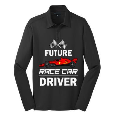 Funny Future Race Car Driver Racing Silk Touch Performance Long Sleeve Polo