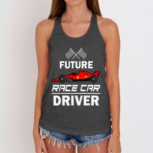 Funny Future Race Car Driver Racing Women's Knotted Racerback Tank