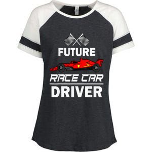 Funny Future Race Car Driver Racing Enza Ladies Jersey Colorblock Tee