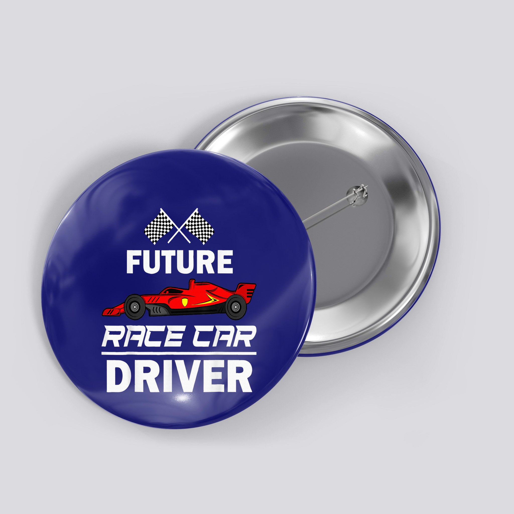 Funny Future Race Car Driver Racing Button