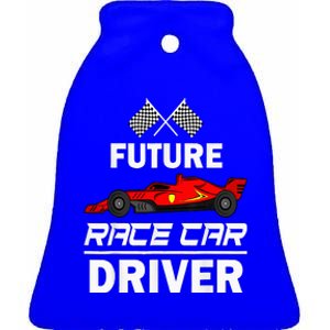 Funny Future Race Car Driver Racing Ceramic Bell Ornament