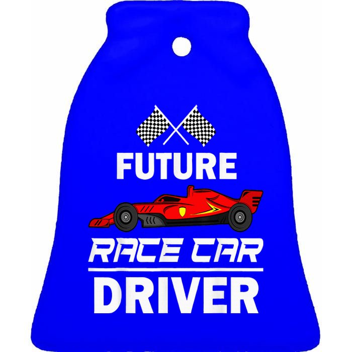 Funny Future Race Car Driver Racing Ceramic Bell Ornament