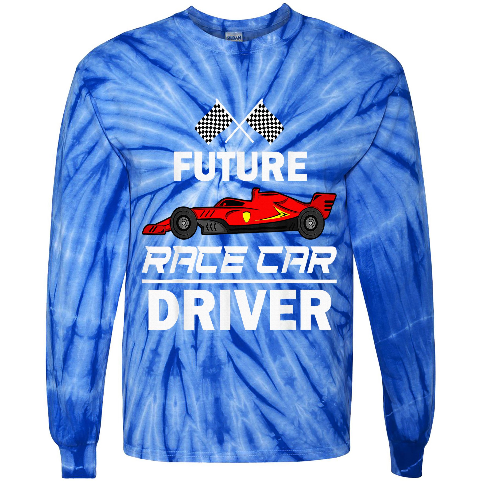 Funny Future Race Car Driver Racing Tie-Dye Long Sleeve Shirt