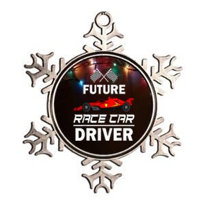 Funny Future Race Car Driver Racing Metallic Star Ornament